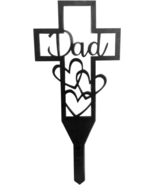 Metal Cross Garden Stake Grave Decorations for Cemetery, Dad and Mom Cem... - £11.16 GBP