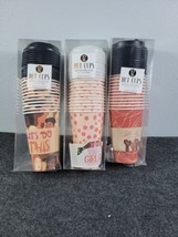 DECO Las Angeles 36 Empowered Themed Travel Cups with Lids and Sleeves, 16oz - £16.97 GBP