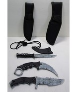 Falcon Knives Set of 3 Knives - Karambit,Tactical, Hunting - Damascus Look - £20.82 GBP