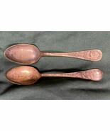 Lot of  2 Vintage Silver Plate Decorative Spoons - Columbus &amp; Dewy  ~4 3... - £5.41 GBP