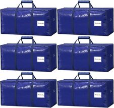 Reusable Heavy-Duty Moving Bags | 6 Pack Zippered Storage for Clothing &amp;... - $46.48