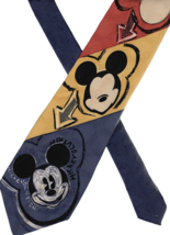 Necktie Novelty 4x58 DISNEY Mickey Mouse Evolution ATLAS silk vintage Sw... - £10.11 GBP