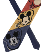 Necktie Novelty 4x58 DISNEY Mickey Mouse Evolution ATLAS silk vintage Sw... - £10.11 GBP
