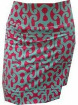 Nwt Ibkul Alex Pink Fuschia Turquoise Aqua Golf Tennis Skort Size Large - £59.94 GBP