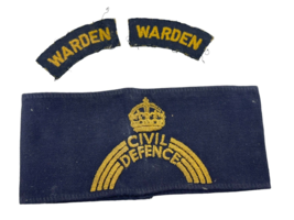 Civil Defense &amp; Warden Original Patch Blue Yellow ARP WW2 Military - £14.42 GBP