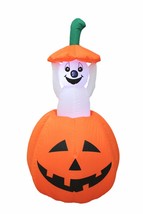 Animated Halloween Inflatable Pumpkin Ghost Yard Garden Decoration Air B... - £59.94 GBP