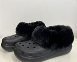 CROCS Furever Crush BLACK Unisex Fur Lined Clogs Men 5/Women 7 NWOT 208446 - $49.98