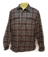 Hataway Men Plaid Flannel Button Down Casual Shirt Jacket Black &amp; Red XX... - £17.71 GBP