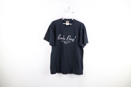 Vintage Mens Medium Faded Spell Out Bada Bing Little Italy NYC T-Shirt Black - £39.38 GBP