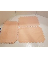 Set of 4 Handmade Stitched Coral Pink Seashell Design Placements 18.5&quot; x... - €19,70 EUR