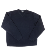 Eddie Bauer Men&#39;s Merino Wool Ribbed V Neck Navy Blue Sweater Size Large... - $560.27 MXN