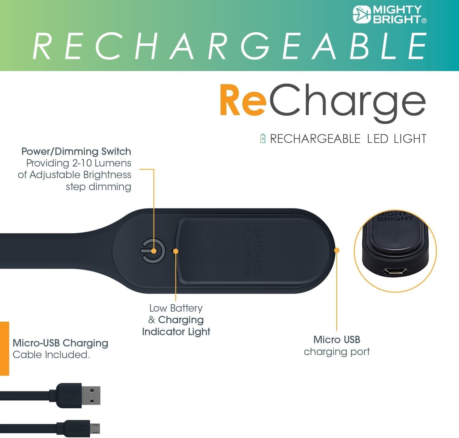 Flexible Dimmable Reading Light - Eye Care LED & Rechargeable, Perfect for Kids Item image 7