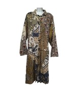 Vintage Patchwork Boho Beaded Festival Button Front Long Duster Robe Kaftan - £52.04 GBP