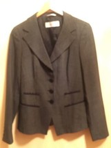 Pre-owned MAX MARA 100%  Virgin Wool Black w/ White Stitch Pattern Jacket SZ 6  - £101.95 GBP