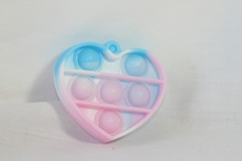Novelty Keychain (new) HEART SILICONE - LIGHT PINK, BLUE &amp; WHITE, COMES ... - $7.27
