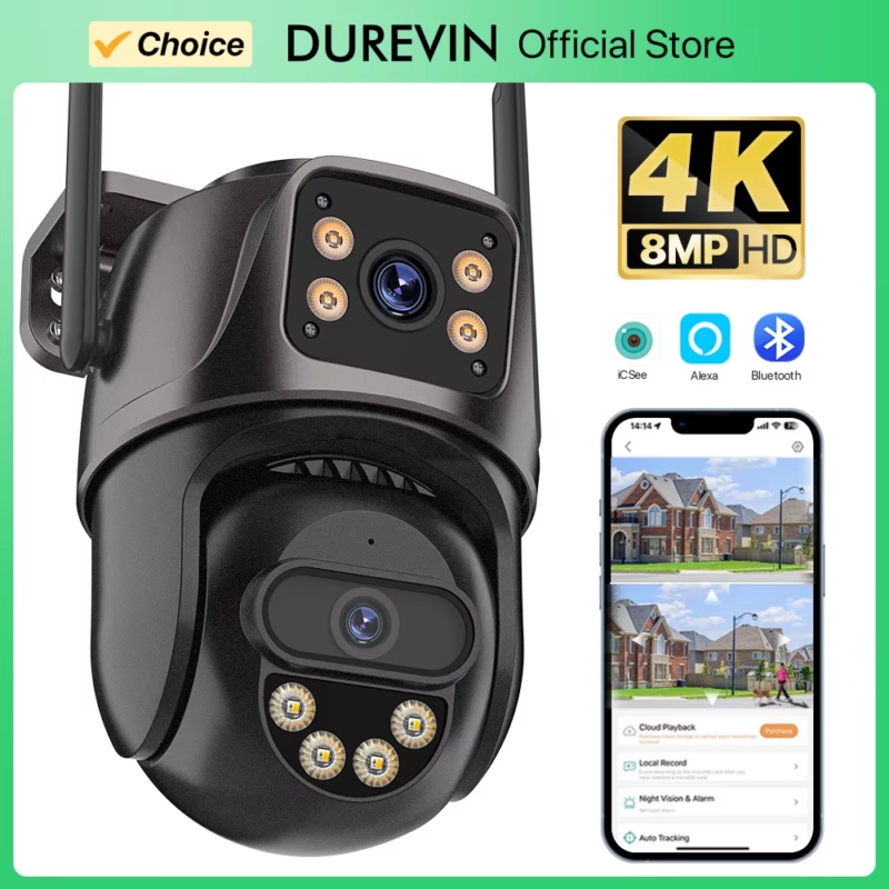 4K 8MP Outdoor Waterproof Wifi Camera PTZ Dual Screen Security Protectio... - $64.85+