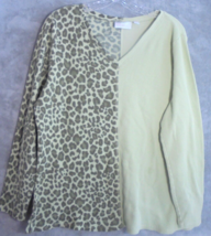 Belle by Kim Gravel Long Sleeve Womens XL Top Shirt Animal Print Stretch... - £11.04 GBP