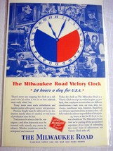 1943 WWII Ad The Milwaukee Road Victory Clock 24 Hours a Day for the U.S.A. - $7.99