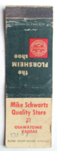 Mike Schwartz Quality Store - Osawatomie, Kansas Matchbook Cover Florsheim Shoe - $1.75