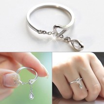 [Jewelry] Angle Dropping Crystal Style Copper Ring for Friendship/Woman Gift - £7.06 GBP