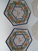 LOT of Two Henroit Quimper Hexagon Demitasse Saucers - £18.90 GBP