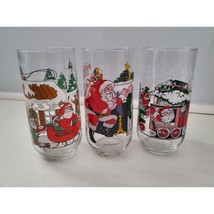 Vintage Coke / COCA-COLA Mc Crory Stores Christmas Santa Glass Tumbler - Set Of 3 - $16.81