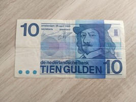 Netherlands famous 10 gulden banknote from 1968, with portrait of Frans ... - $10.50