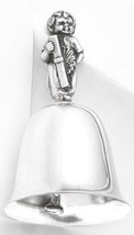 VINTAGE REED &amp; BARTON POLISHED SILVER DINNER BELL LITTLE BOY HOLDS GIFT ... - £9.63 GBP
