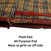 Plaid Red Tan Black All Purpose English Riding Saddle Pad USED image 5