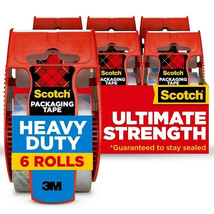 Scotch Heavy Duty Packing Tape with Dispenser, 1.88&quot; x 22.2 yds., Clear, 6/Pack - £16.69 GBP