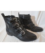 Vince Camuto Corvina Black Leather Studded Buckles Bootie Boot Sz 9 NWOT - $100.00