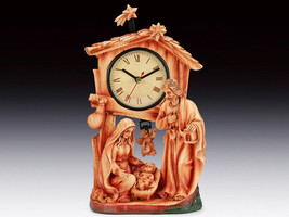 Nativity Clocks Desk Decorations Clock Christmas Resin 10 1/4&quot; Height - $45.63