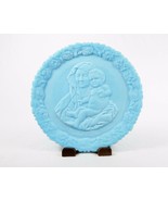 Fenton Blue Plate, &quot;Madonna on The Goldfinch&quot; 1972 Mothers Day, Glass Mi... - $19.55