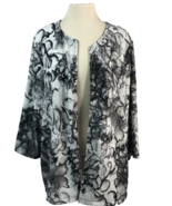 Easywear by Chico&#39;s Annual Bloom Bobby Crinkle Gray Jacket Size 16/18, NWT - €12,27 EUR