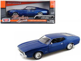 1971 Ford Mustang Sportsroof Blue 1/24 Diecast Model Car by Motormax - £31.64 GBP