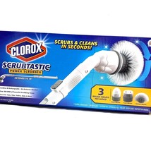 Clorox Deluxe Scrubtastic Power Scrubber 39&quot; Reach 3 Brush Heads Rechargeable - £23.96 GBP