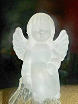 Lead Crystal Angel Bell Frosted Glass Elegant Stylish Wings Christmas Xmas...BOX - £7.85 GBP