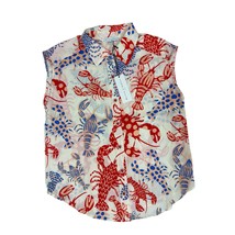 Maison d&#39;Amélie NWT XS Lobster Print Tie Front Blouse - $29.70