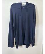Time and Tru Blue Ribbed Pullover Tunic Hoodie Sweater Size XL - $24.99