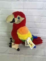 Vintage Disney Parks Store Macaw Parrot Bird Plush Stuffed Animal Toy With Tag - £16.29 GBP