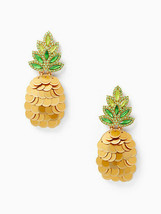 Kate Spade By the Pool Pineapple Earrings NWT Gorgeous Crystal Tops Glit... - £47.58 GBP