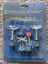 Cobblestone Corners Coordinating Accessories Street, Stop, &amp; Railroad Si... - £11.99 GBP