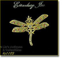 Eisenberg Ice Rhinestone Dragonfly Pin (#J1183) - £30.54 GBP