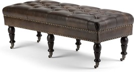 SIMPLIHOME Henley 49 inch Wide Traditional Rectangle Tufted Ottoman, Bedroom - £183.22 GBP