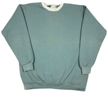 Vintage 90s Fieldmaster Faded Green Large Blank Plain streetwear Sweatshirt USA - £15.78 GBP