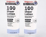 Walgreens SPF 100 Sheer Lotion Sunscreen Lot of 2 UVA UVB Lightweight bb... - $23.51