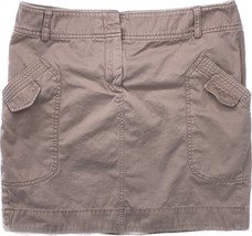 Banana Republic Cargo Skirt Women Size 14 Khaki Tan Flap Pocket 100% Cotton - $14.84