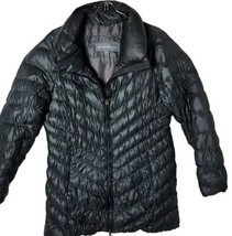 Eddie Bauer Women L EB650 Down Quilted Full Zip Black Jacket - £54.60 GBP