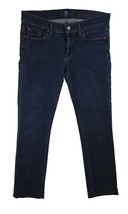 7 FOR ALL MANKIND Blue CLASSIC STRAIGHT LEG AU190Y702 JEANS PANTS Sz 28 ... - $18.49