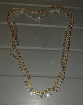 Vintage Silver and Gold Dice Mardi Gras Necklace Beads - $111.83 MXN